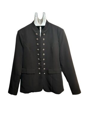 Black Military Style Jacket Blazer Structured